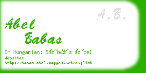 abel babas business card